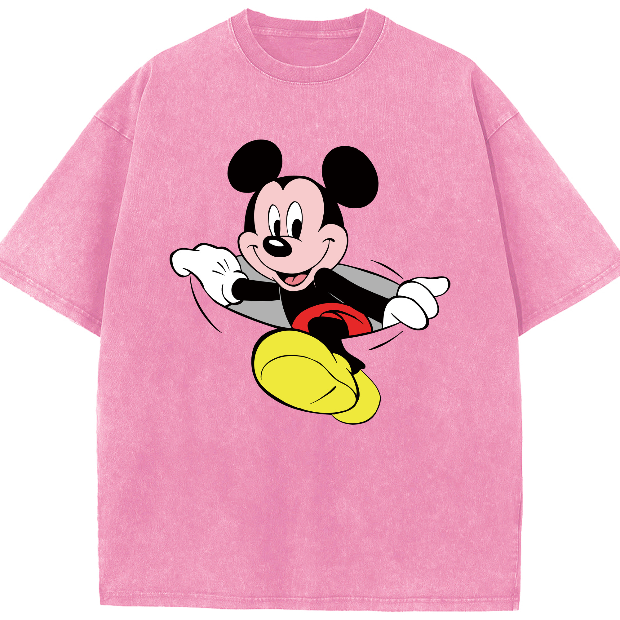 （画像用） ミッキーマウス Mickey Mouse 綿100% ヴィンテージ風 半袖Tシャツ（フロントプリント）